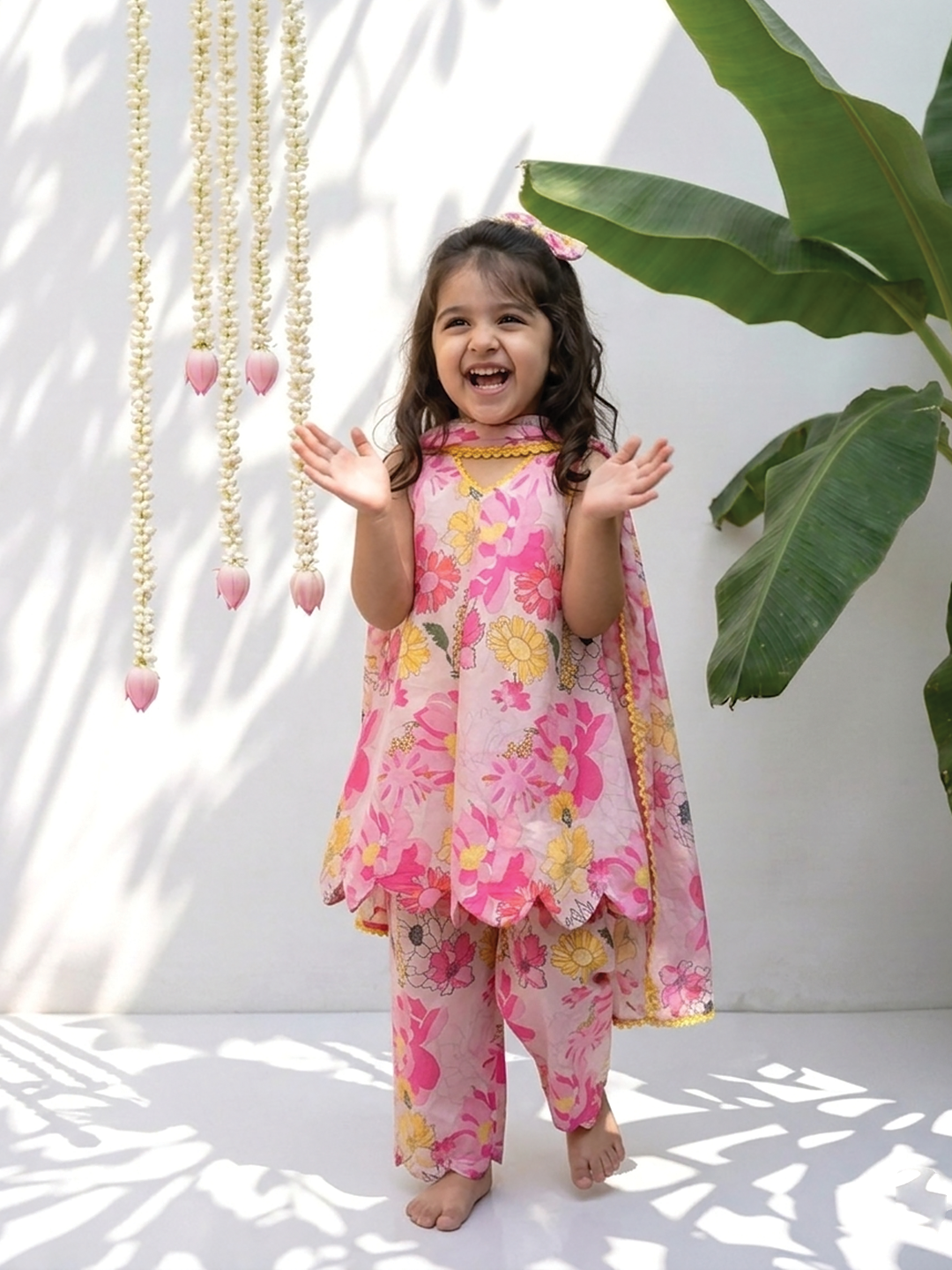 Gulabi Hansi Flower Printed Tunic Set