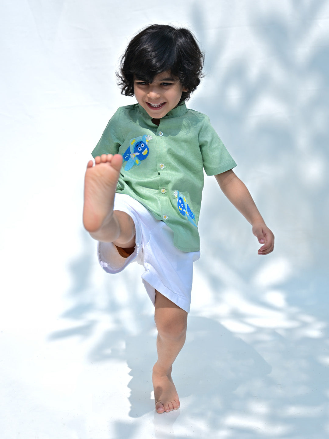 Green Rock Embroidered Shirt