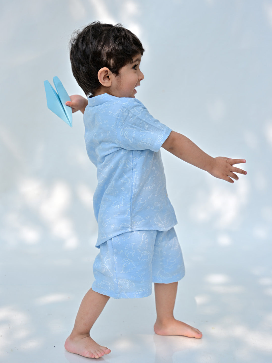 Boys Dinosaur Print Shirt & Shorts Set