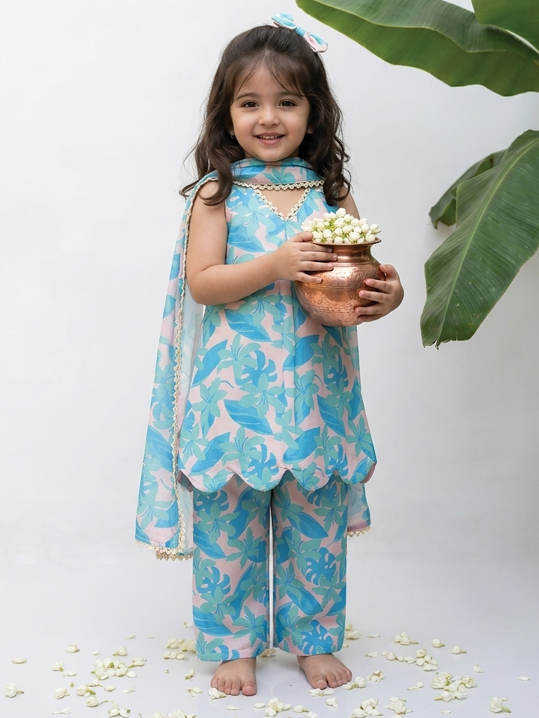 Blue Rose Printed Tunic set