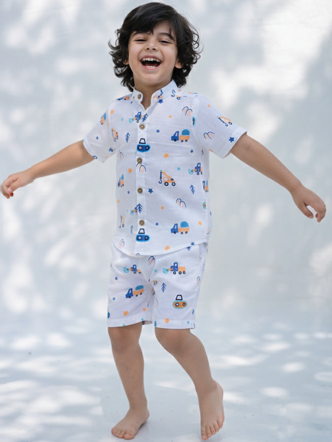 Vehicle Printed Shirt & Shorts Set