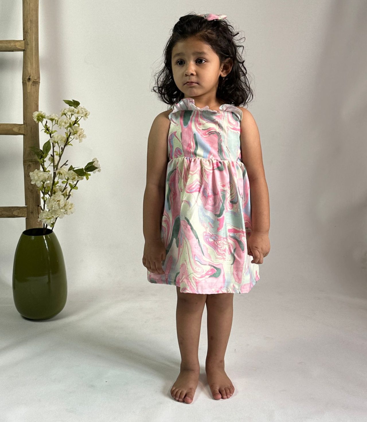 Pink Ruffle Spaghetti Dress