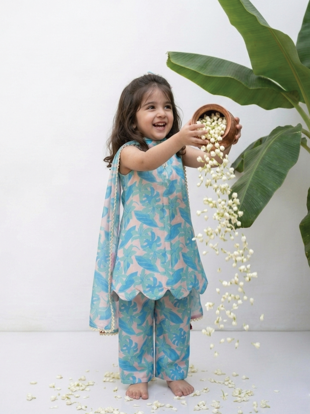 Blue Rose Printed Tunic set