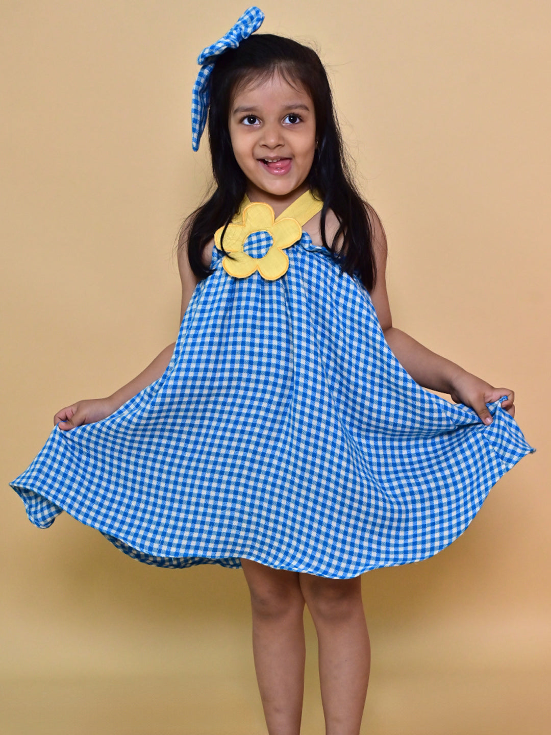 Checked Blossom Dress