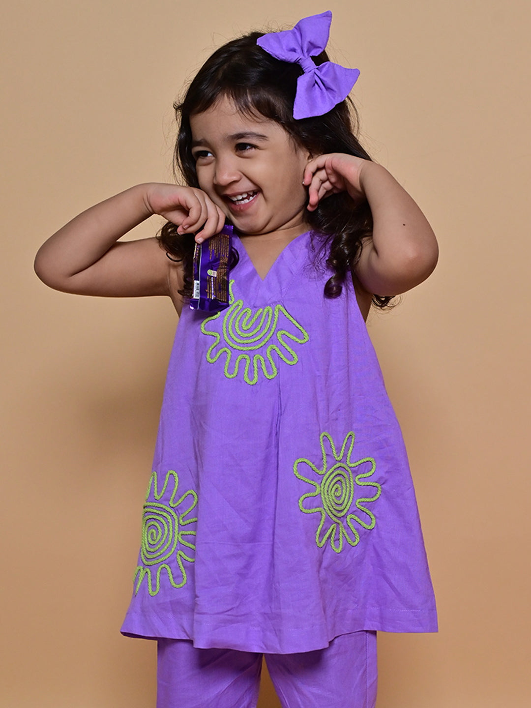 Purple Bloom Tunic Set