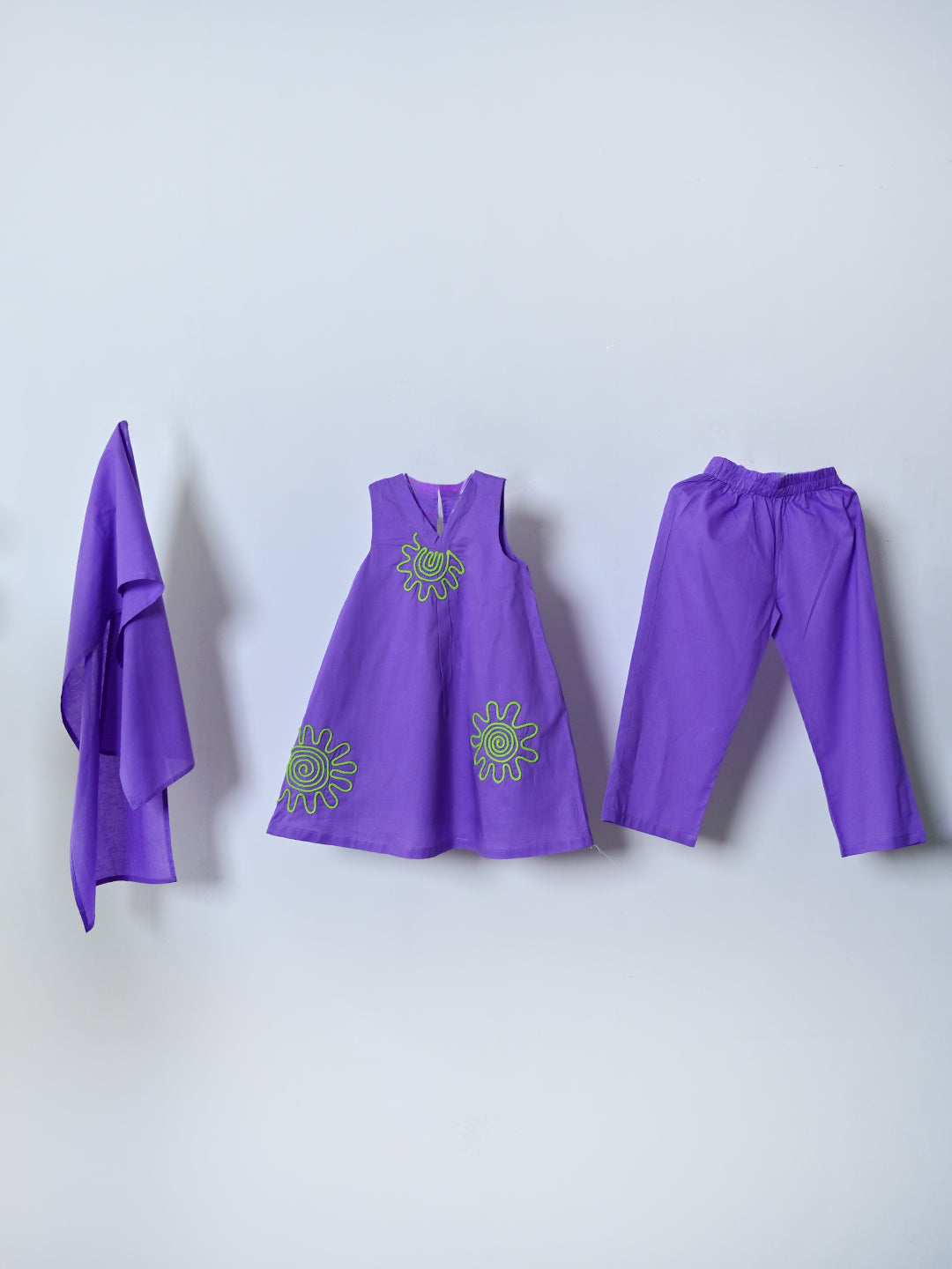 Purple Bloom Tunic Set