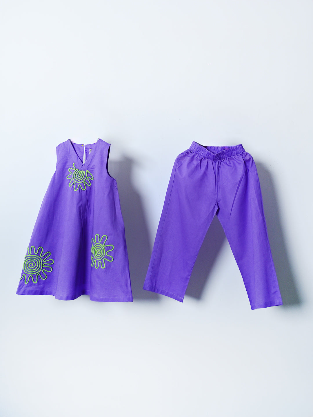 Purple Bloom Tunic Set