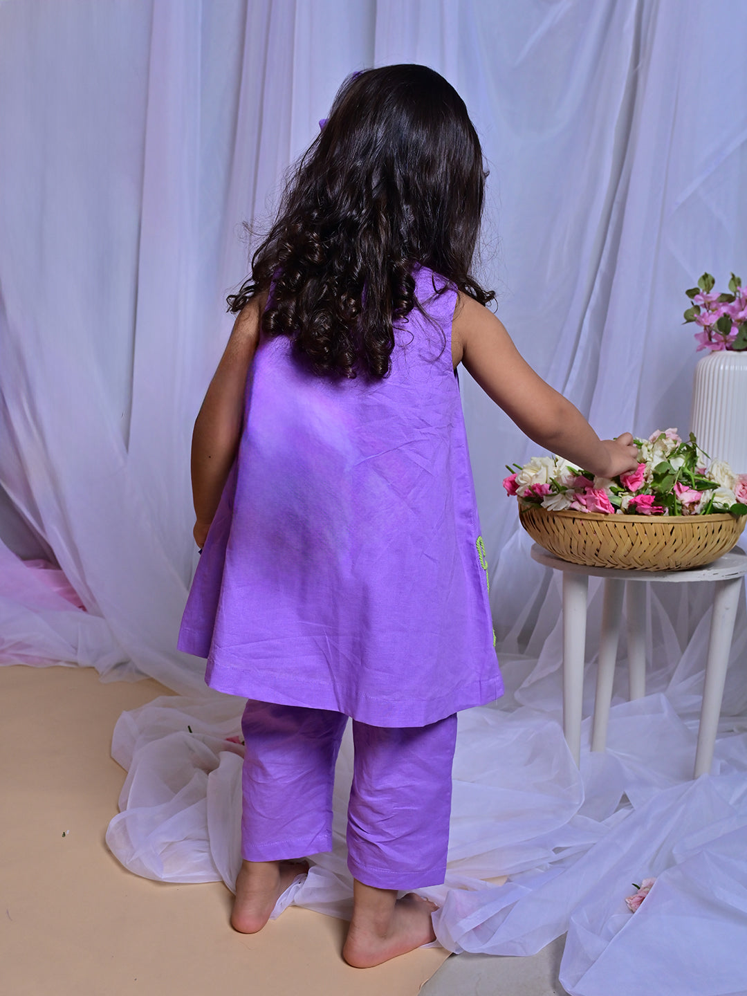 Purple Bloom Tunic Set