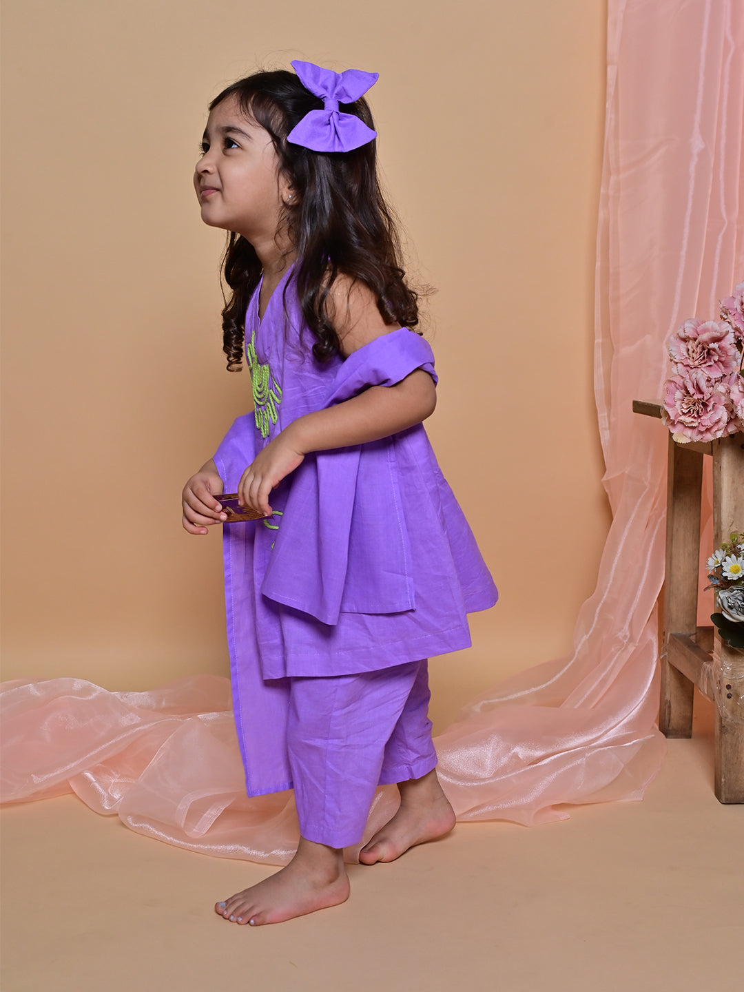 Purple Bloom Tunic Set