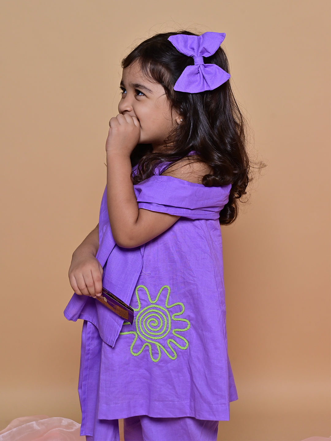 Purple Bloom Tunic Set