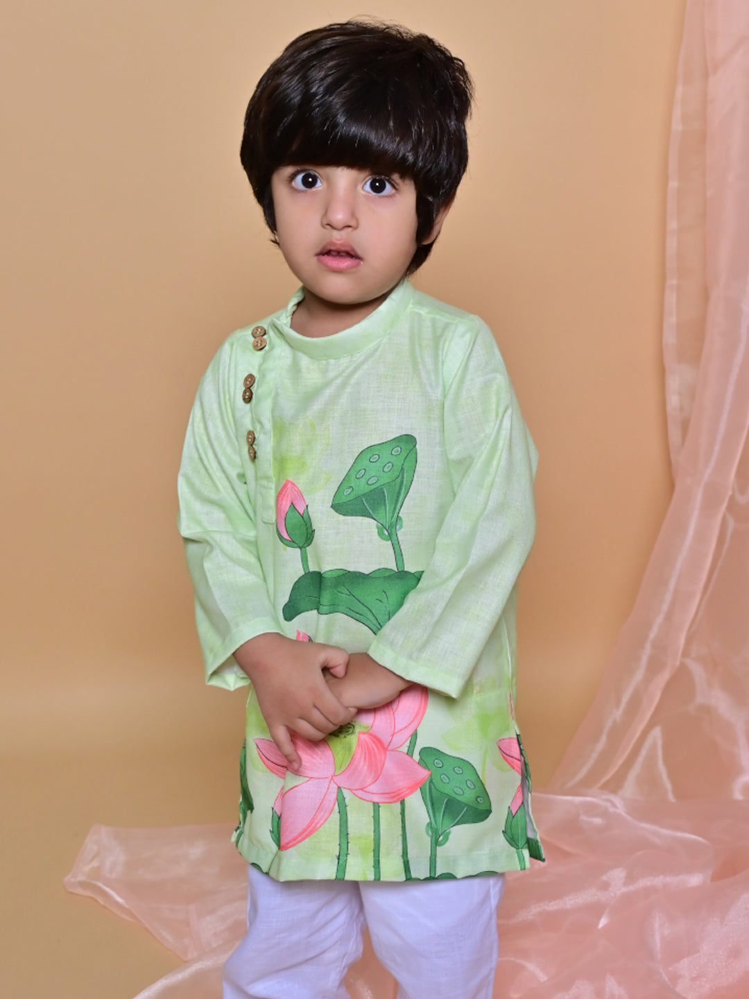 Green Lotus Kurta Set