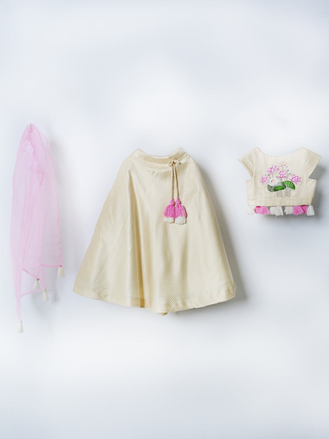 Cream Lotus Lehenga