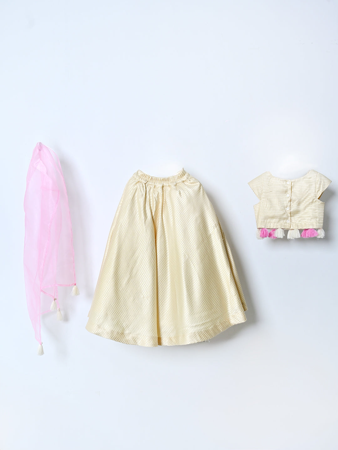 Cream Lotus Lehenga
