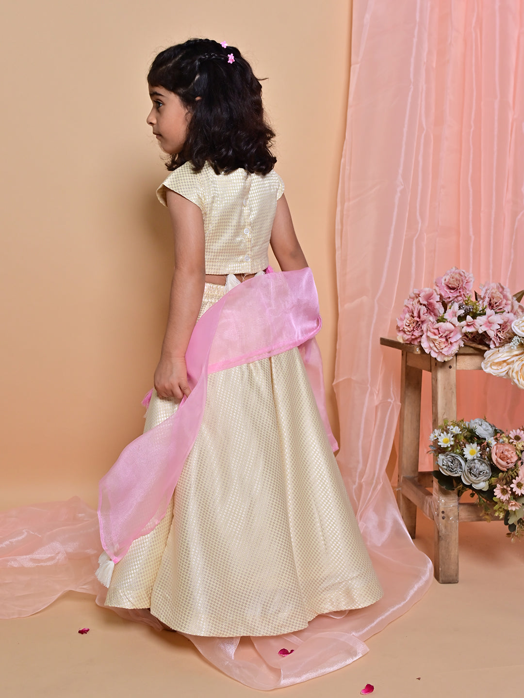 Cream Lotus Lehenga