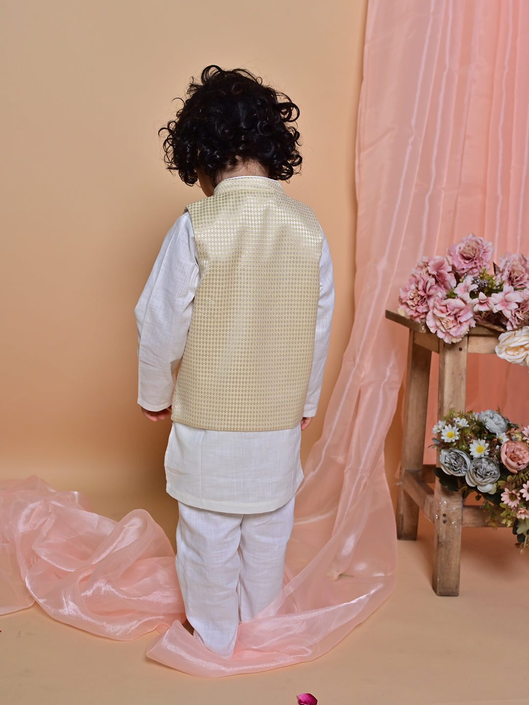 Cream Lotus Jacket Set