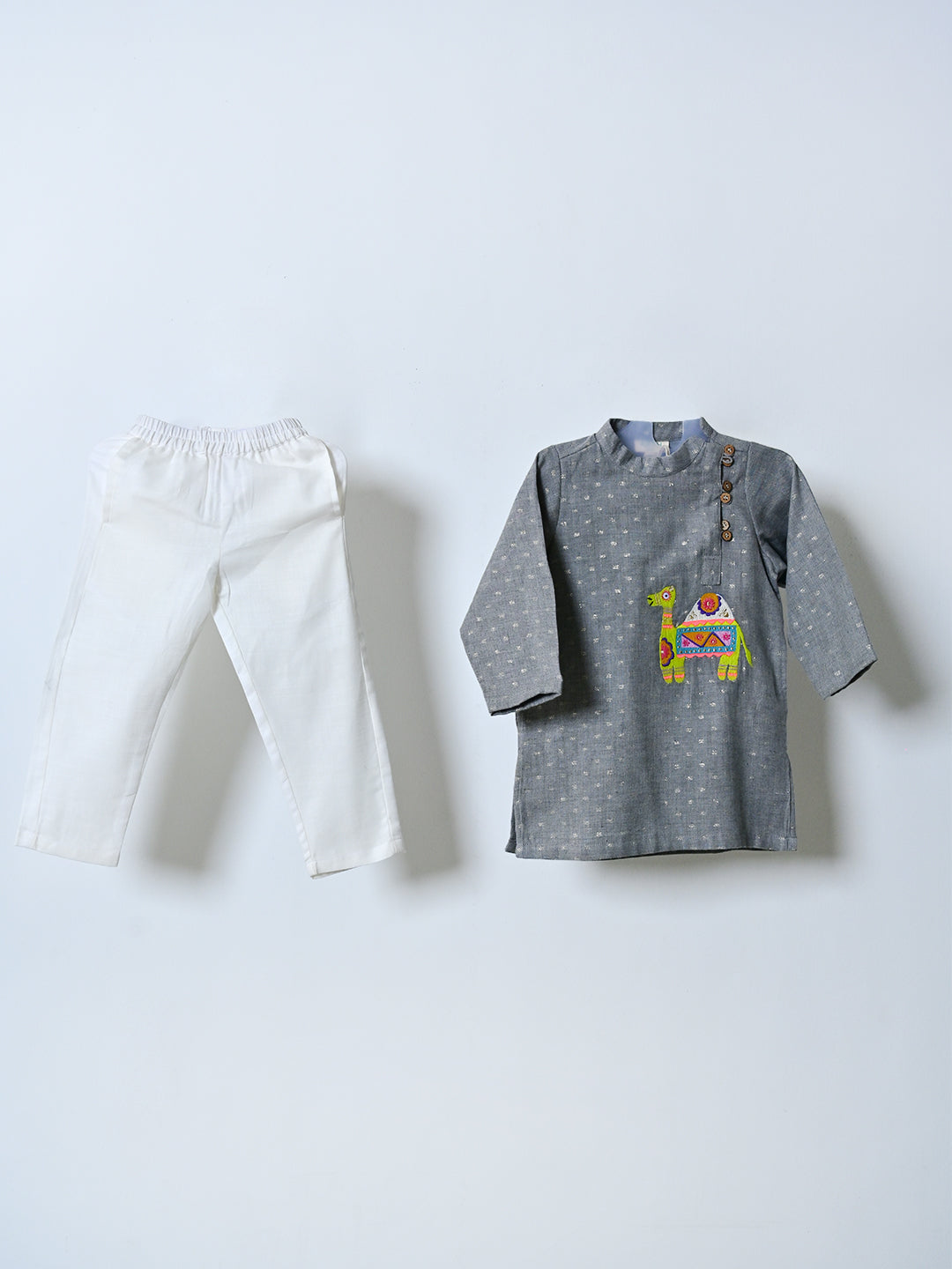 Grey Camel Kurta Set