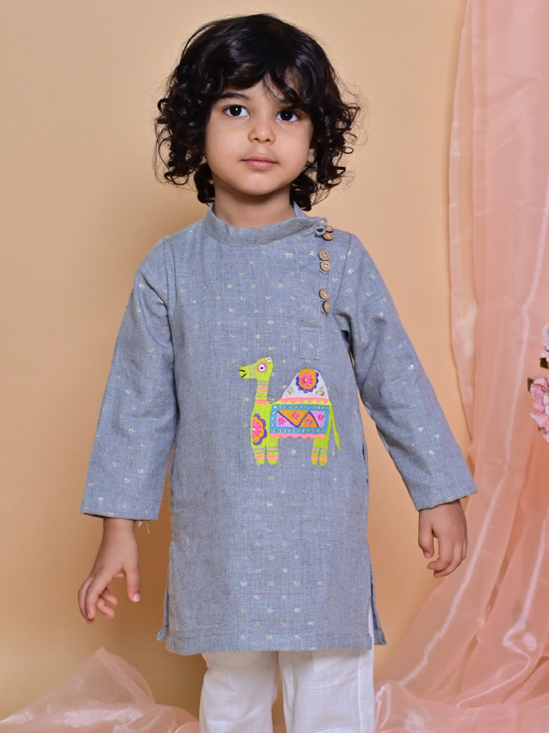 Grey Camel Kurta Set