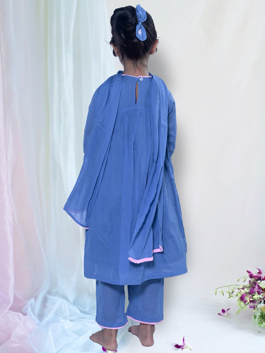 Blue Flora Tunic Set