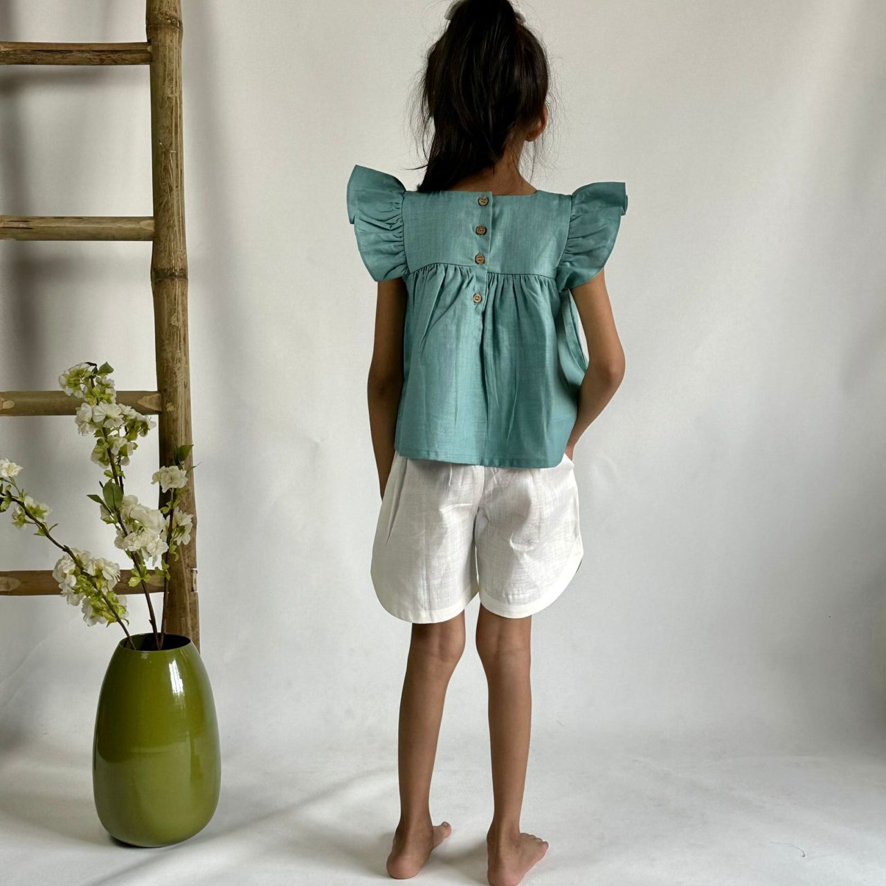 Teal Blue Floral Shorts