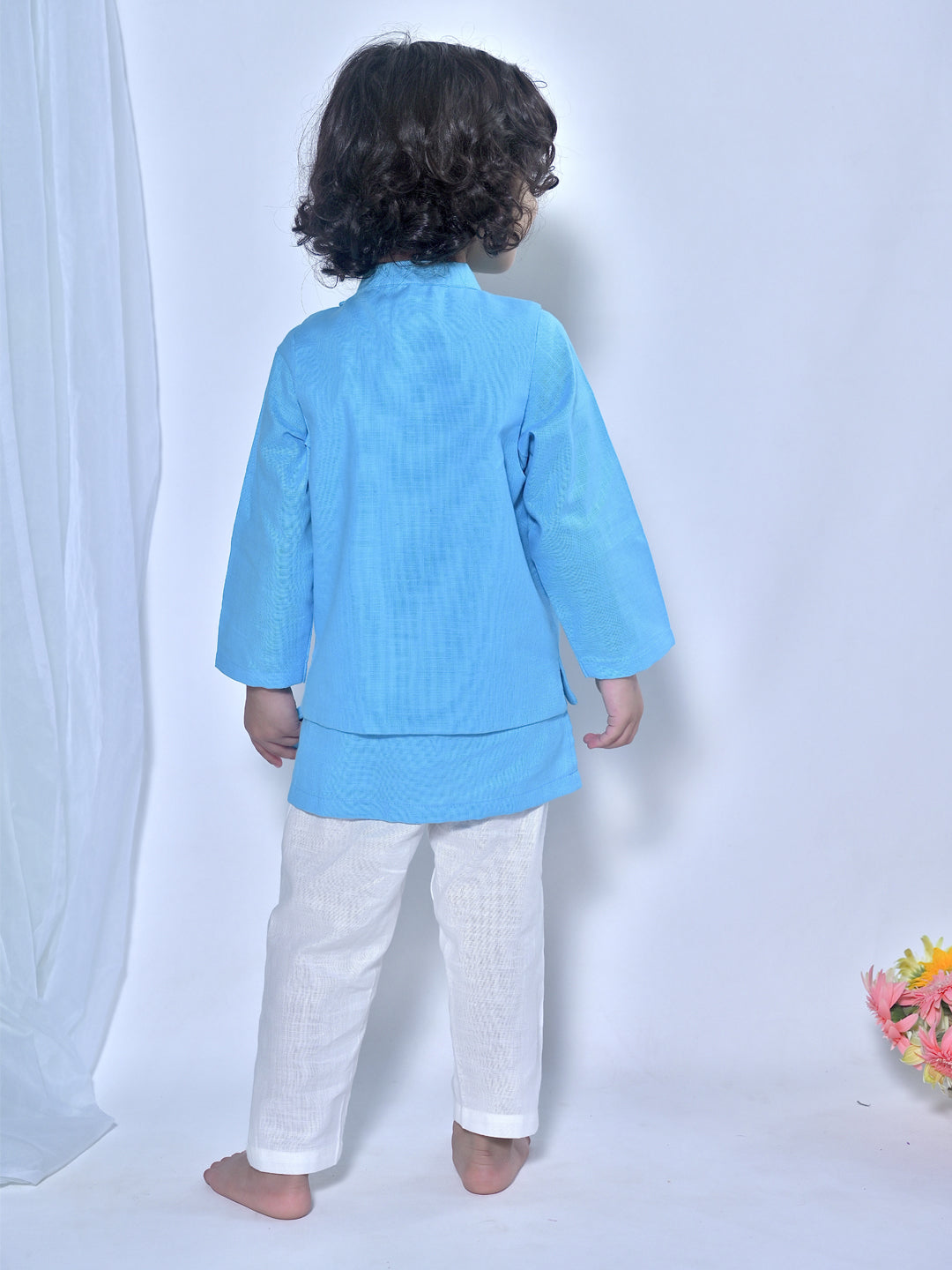 Aqua Elephant Kurta Set
