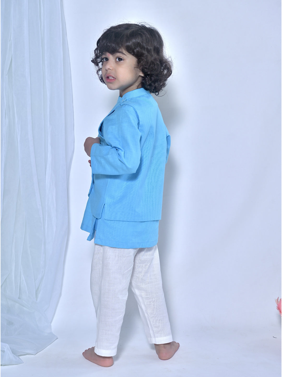 Aqua Elephant Kurta Set
