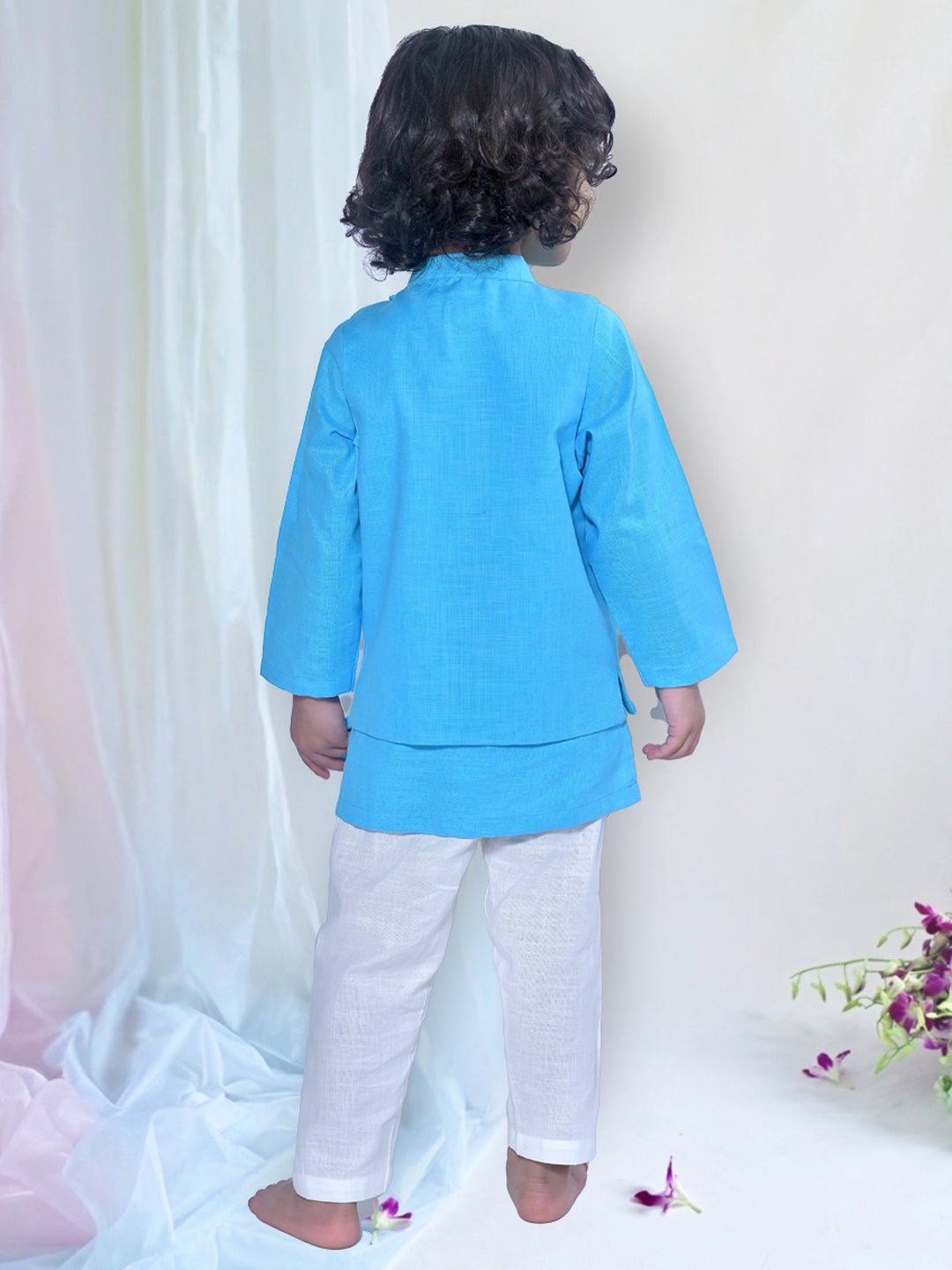 Aqua Elephant Kurta Set