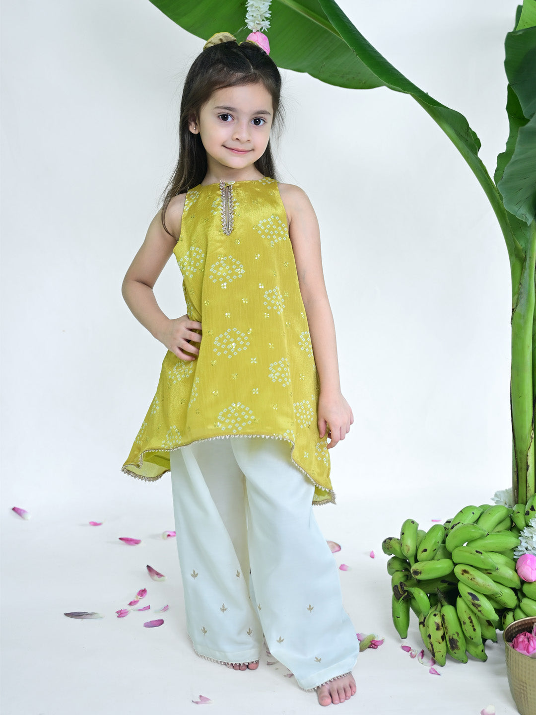 Bandhani  Print Chhap Kurti Set