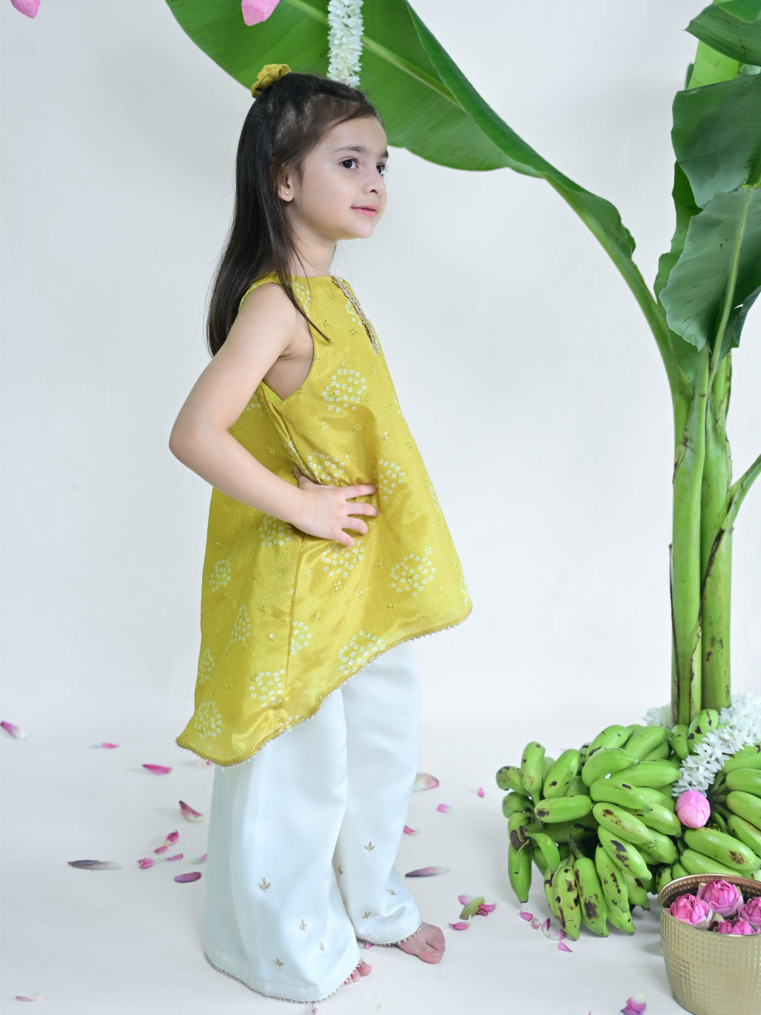 Bandhani  Print Chhap Kurti Set