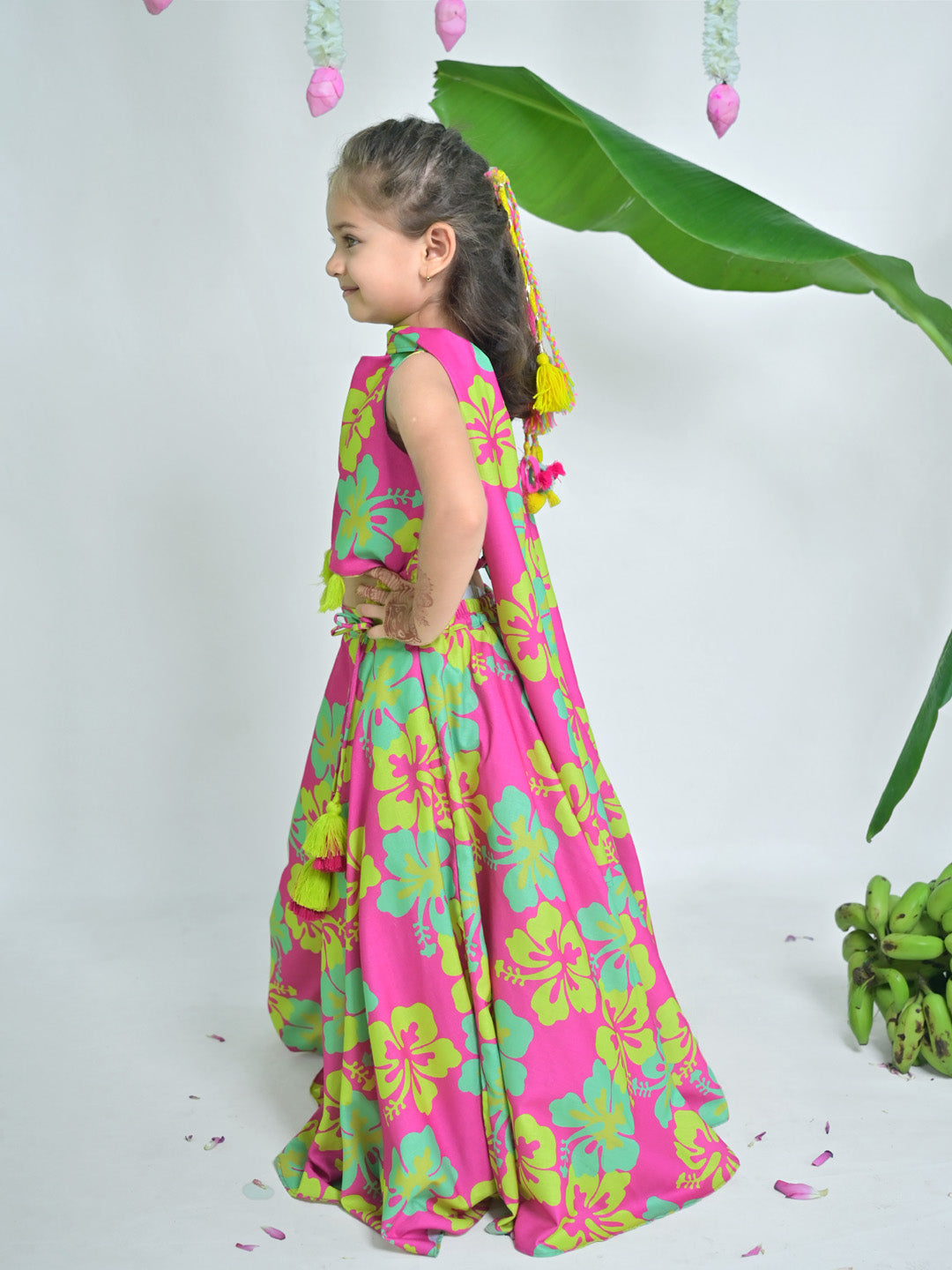 Hibiscus Twirl Girls Festive Lehenga Set