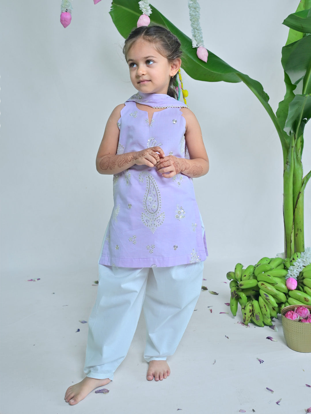 Lavender Paisley Girls Festive Set