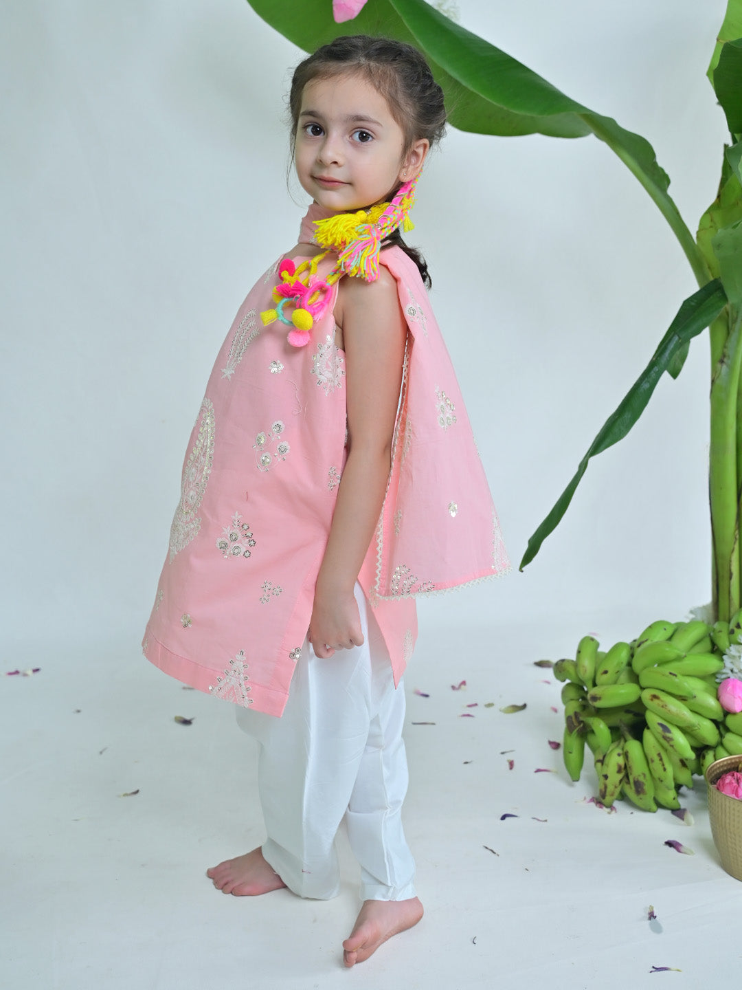 Embroidered Paisley Girls Festive Set