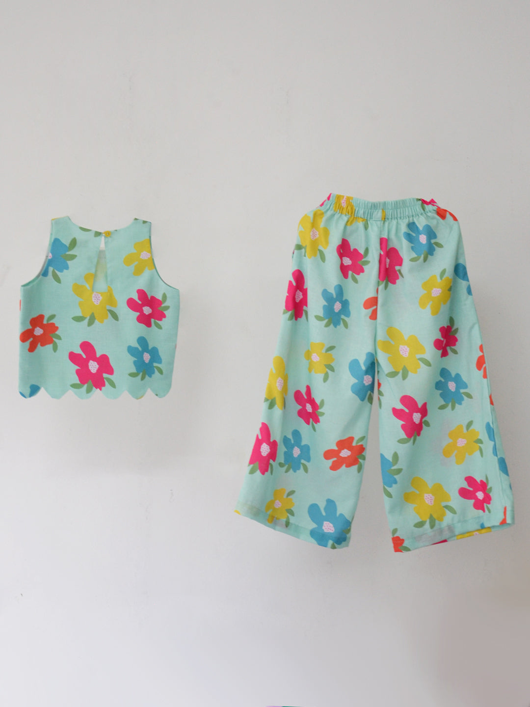 Cyan Bloom Coord Set