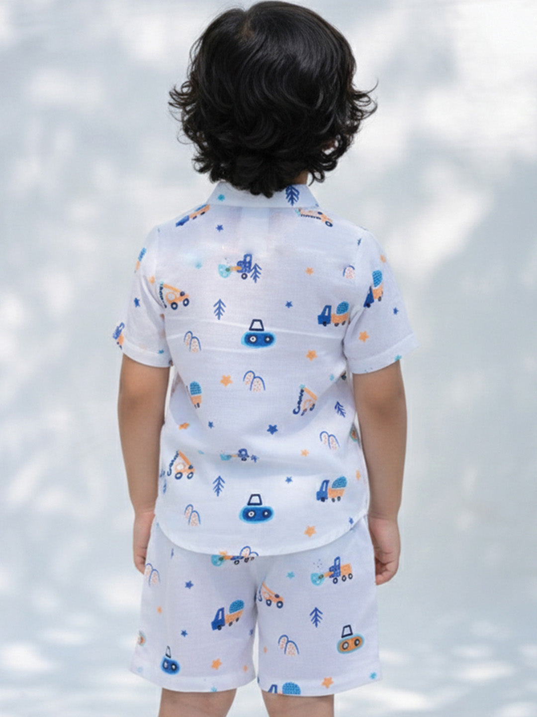 Vehicle Printed Shirt & Shorts Set