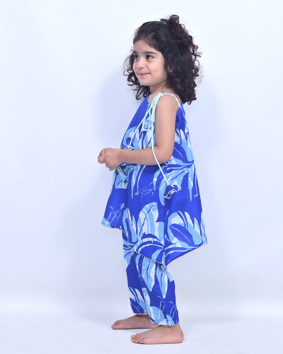 Blue Floral kaftan Set