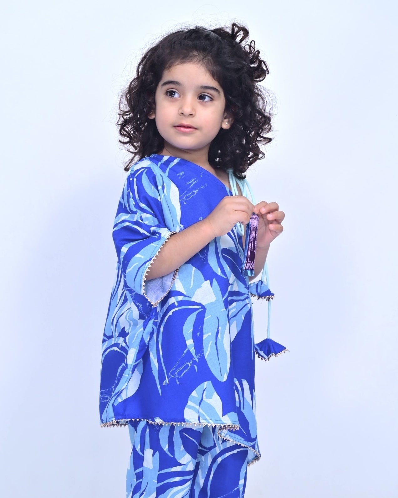 Blue Floral kaftan Set