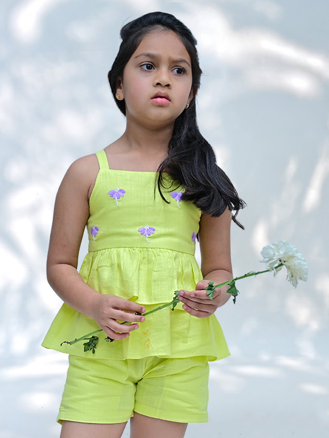 Lime Spill Shorts Set