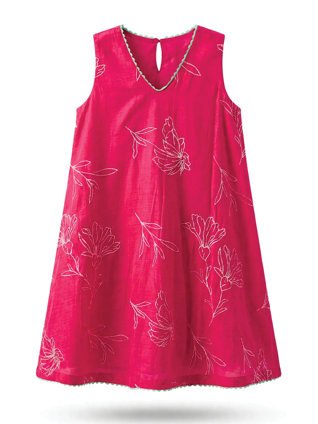 Magenta Pink Embroidered Tunic Set