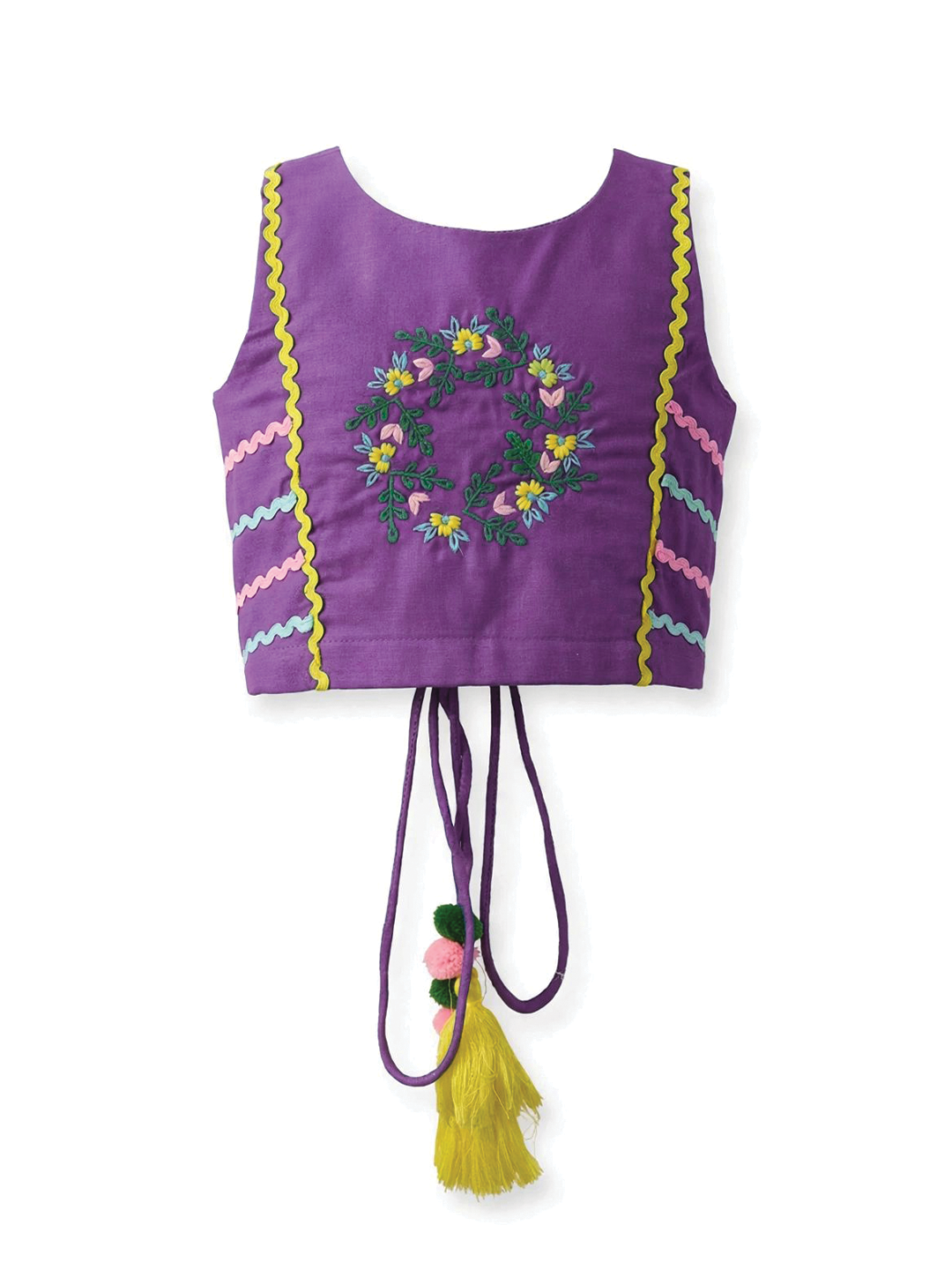 Girls Purple Festive Lehenga Set