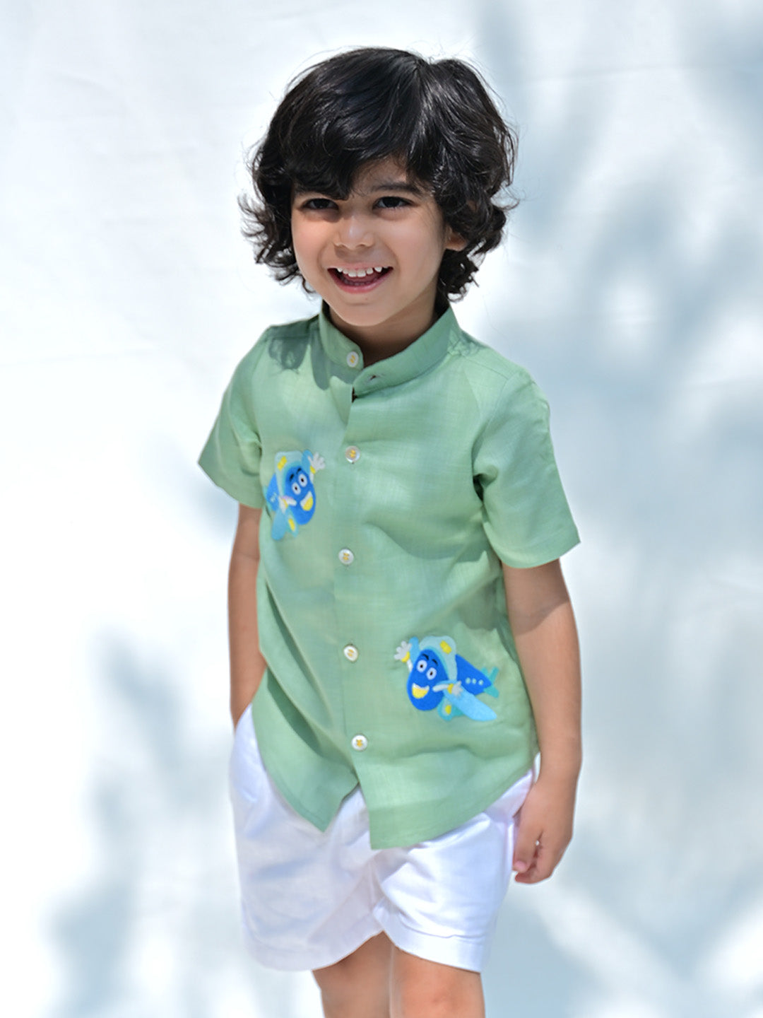 Green Rock Embroidered Shirt
