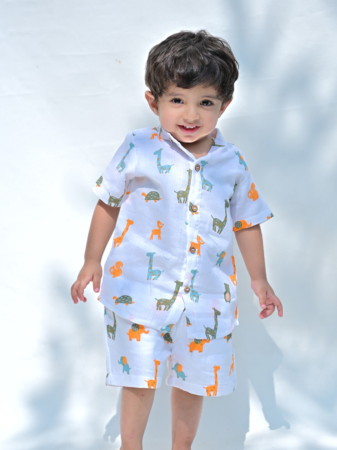 Animal Printed Shirt & Shorts Set