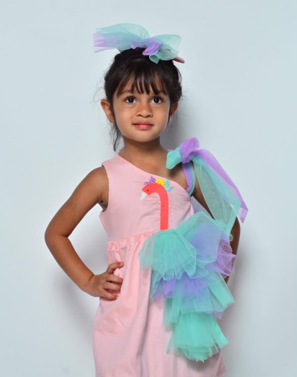 Peach Flamingo Party Dress