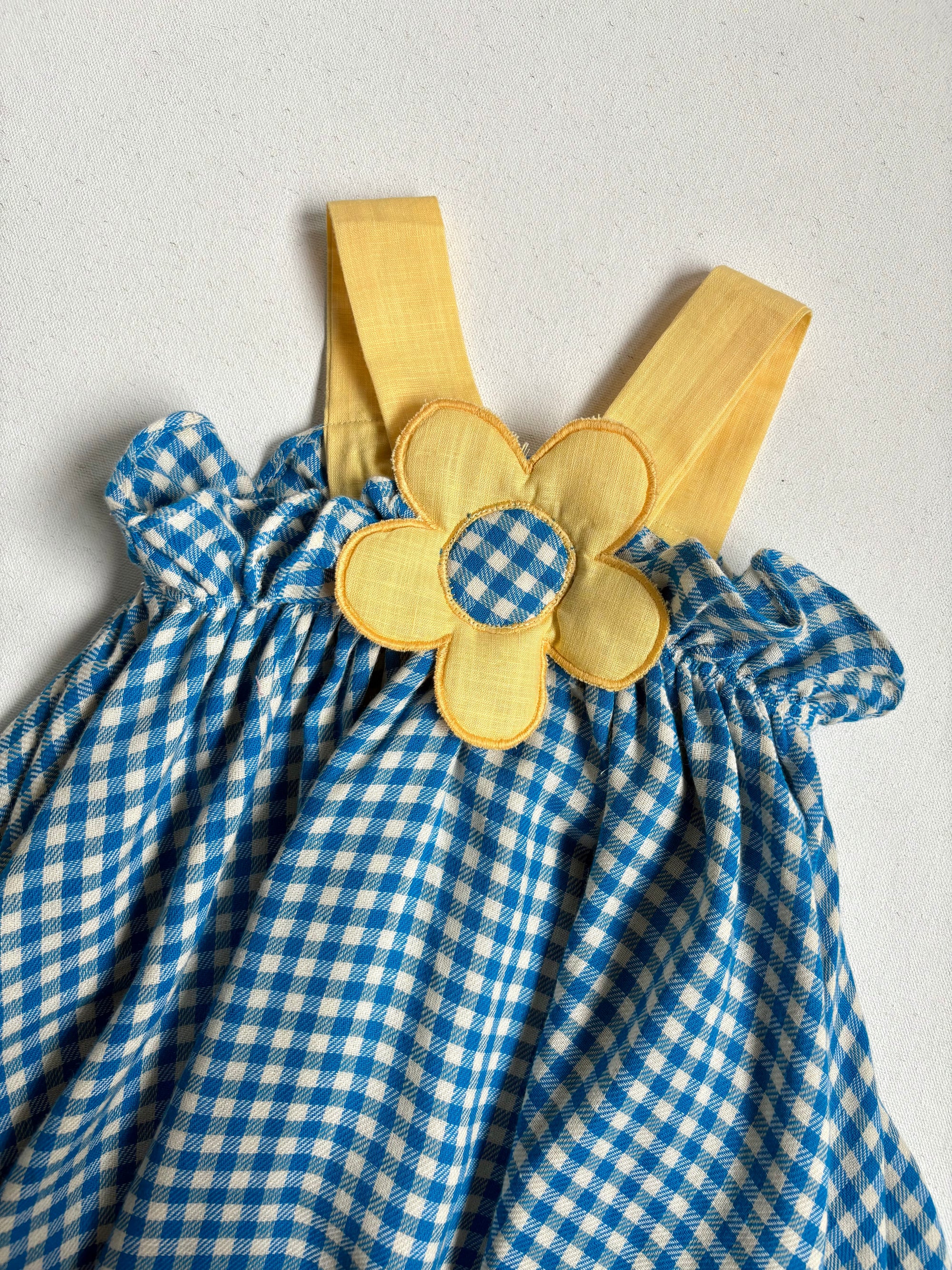 Checked Blossom Mini Dress