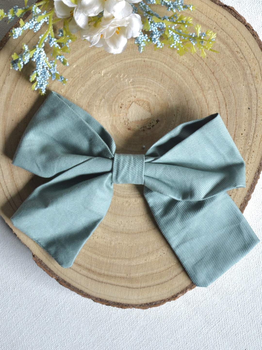 Rainbow Green Bow Clip