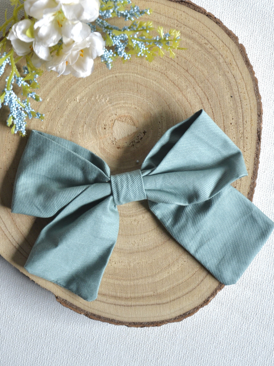 Rainbow Green Bow Clip