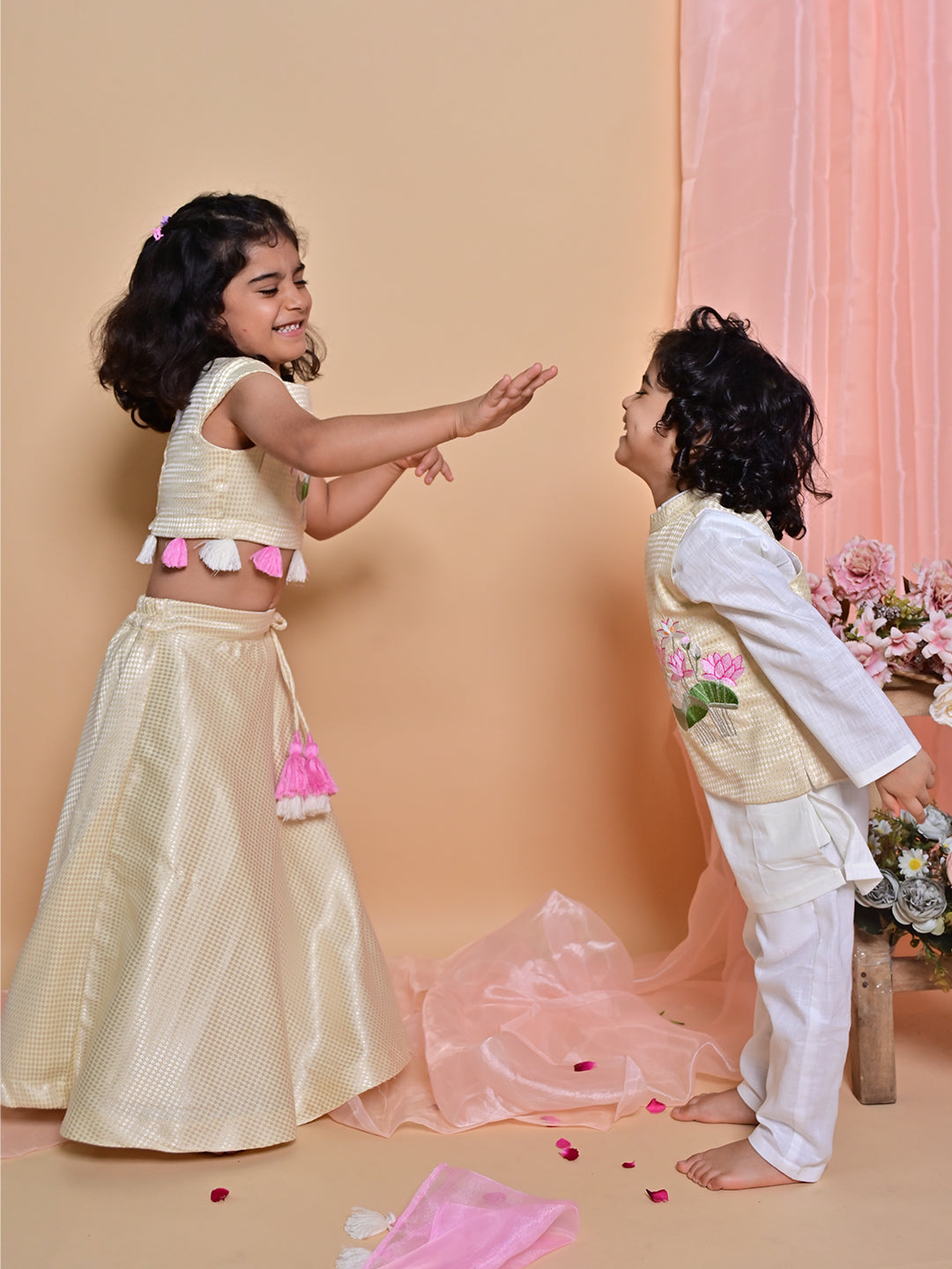 Cream Lotus Lehenga