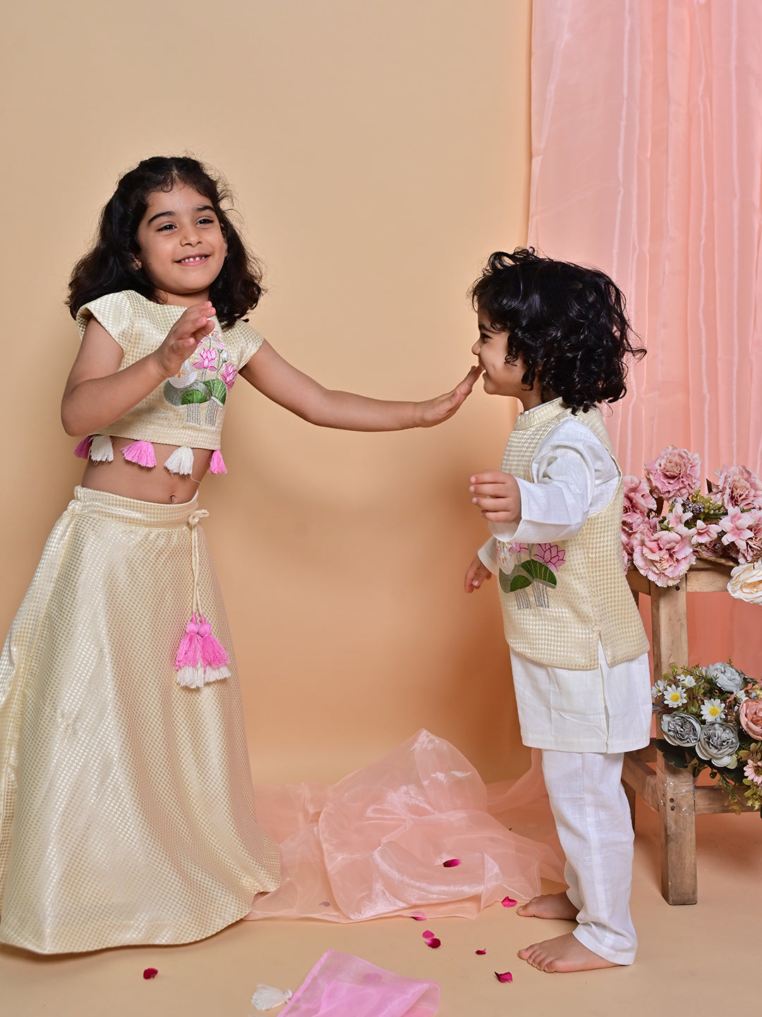 Cream Lotus Lehenga