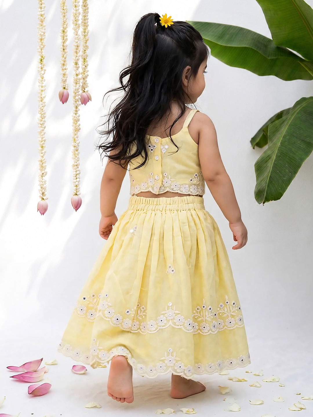 Butter Yellow Lucknowi Lehenga Set