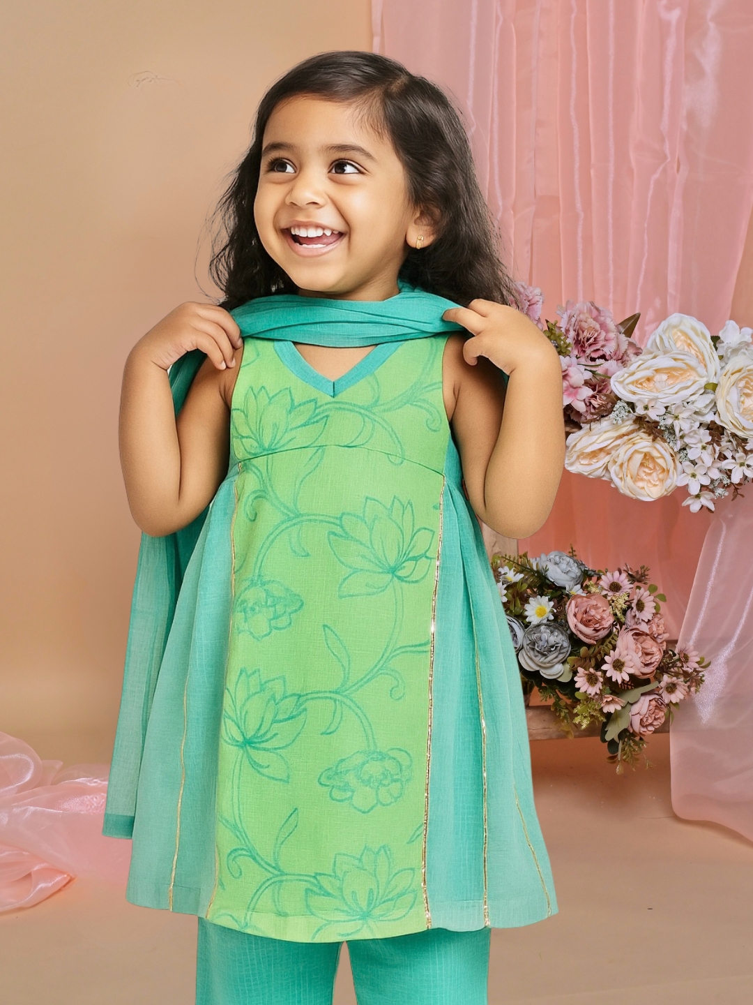 Aqua Lotus Tunic Set