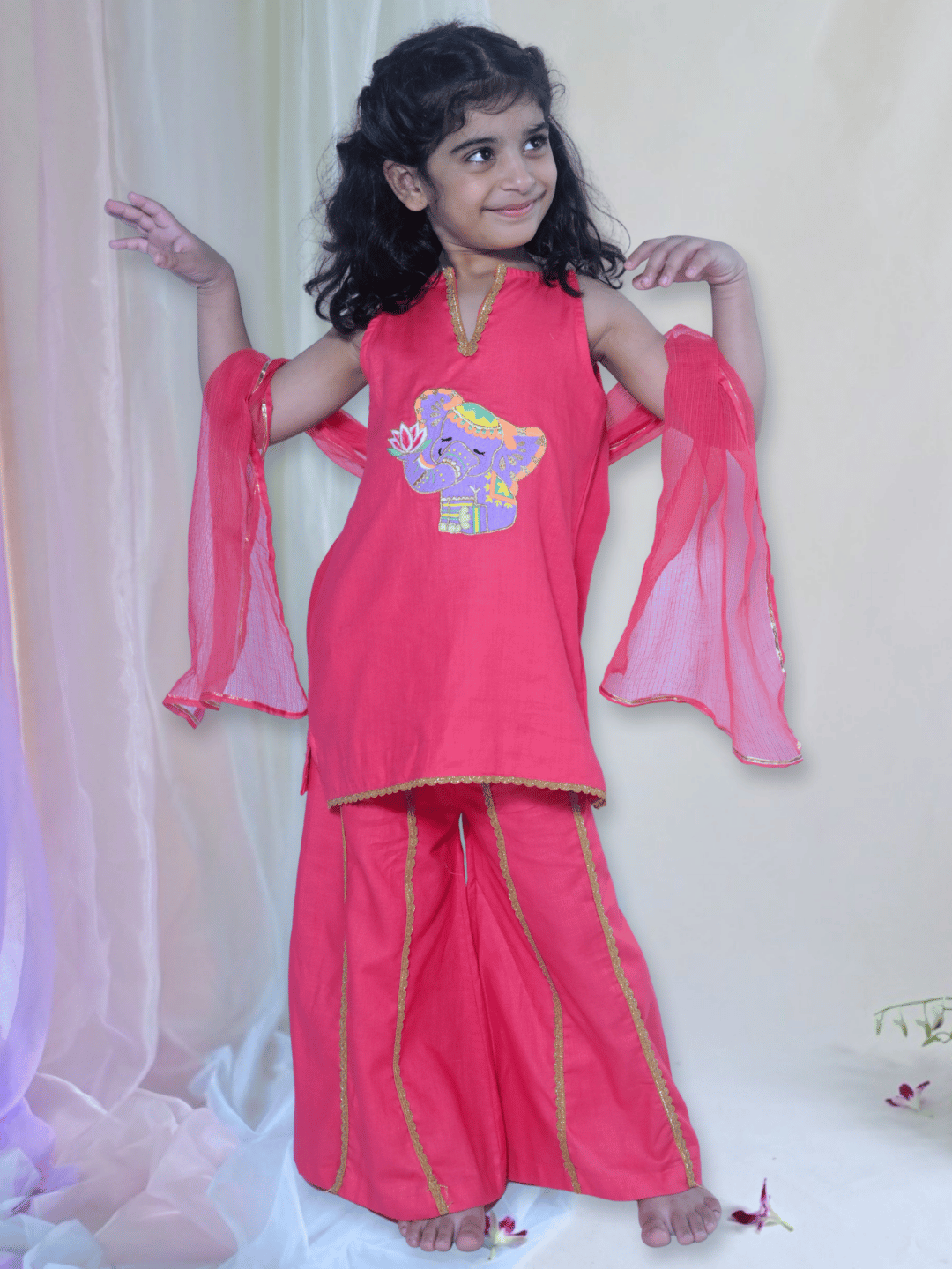 Pink Elephant tunic Set