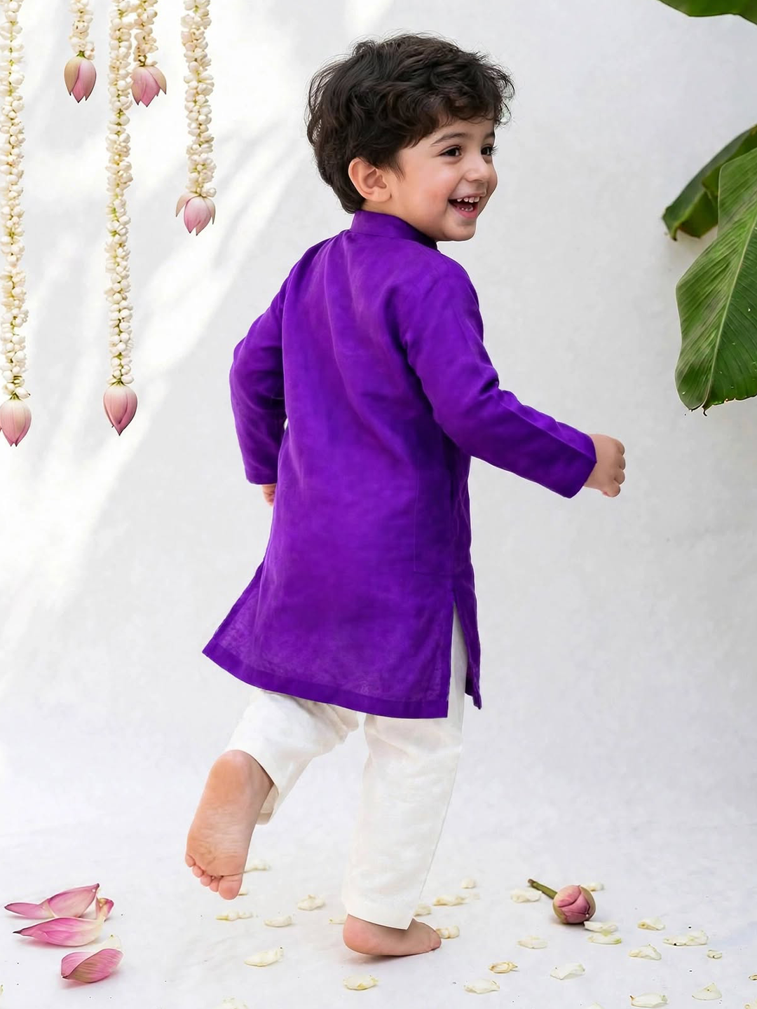 Purple Embroidered Kurta Set